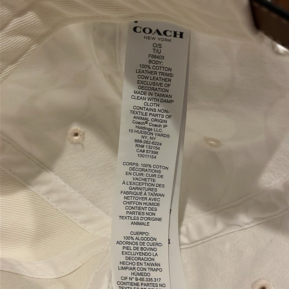 Coach New York Signature Ball Cap Hat Chalk new strap back - Picture 9 of 11